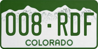 CO license plate 008RDF