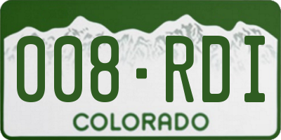 CO license plate 008RDI