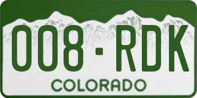 CO license plate 008RDK