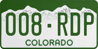 CO license plate 008RDP