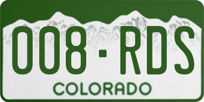CO license plate 008RDS