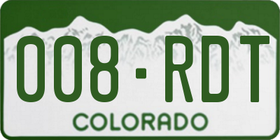 CO license plate 008RDT