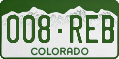 CO license plate 008REB