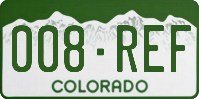 CO license plate 008REF