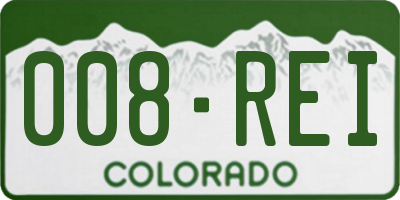 CO license plate 008REI