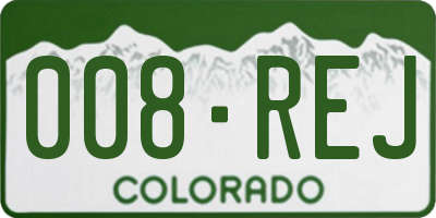 CO license plate 008REJ