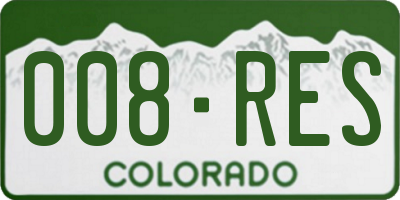 CO license plate 008RES