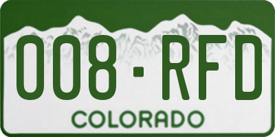 CO license plate 008RFD