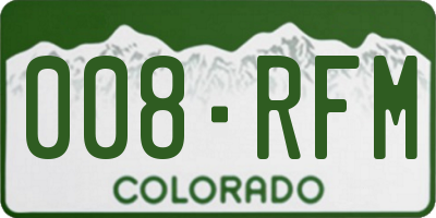CO license plate 008RFM