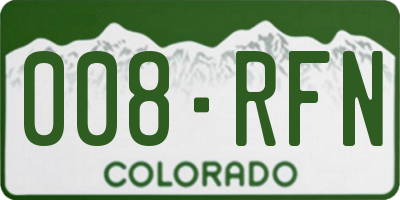 CO license plate 008RFN