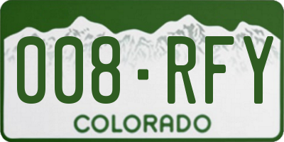 CO license plate 008RFY