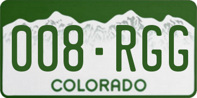 CO license plate 008RGG