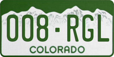 CO license plate 008RGL