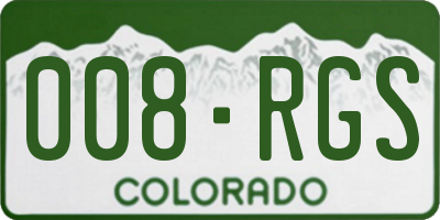 CO license plate 008RGS