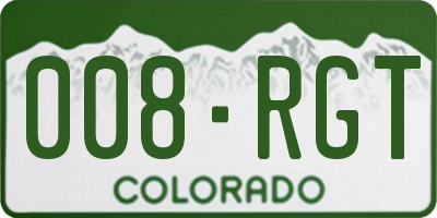 CO license plate 008RGT