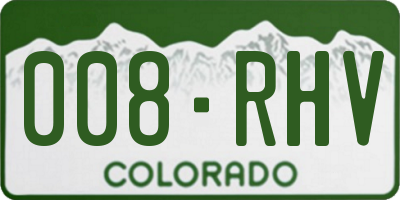CO license plate 008RHV