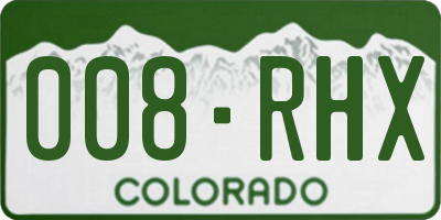CO license plate 008RHX