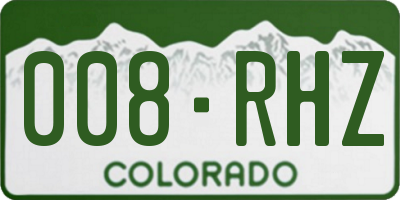 CO license plate 008RHZ