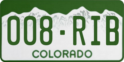 CO license plate 008RIB