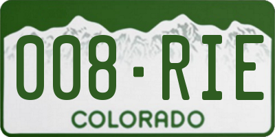 CO license plate 008RIE