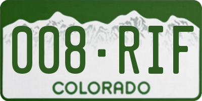 CO license plate 008RIF