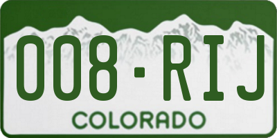 CO license plate 008RIJ