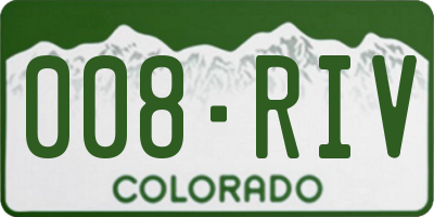 CO license plate 008RIV