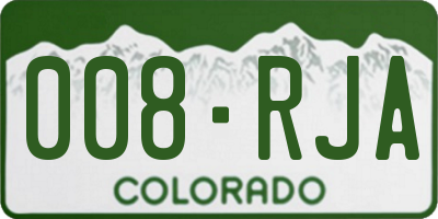 CO license plate 008RJA
