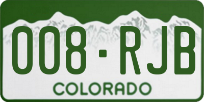 CO license plate 008RJB