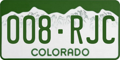 CO license plate 008RJC