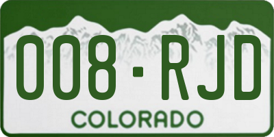 CO license plate 008RJD