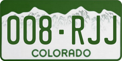 CO license plate 008RJJ