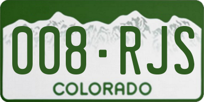 CO license plate 008RJS