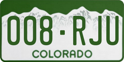 CO license plate 008RJU