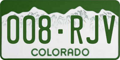 CO license plate 008RJV