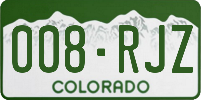 CO license plate 008RJZ