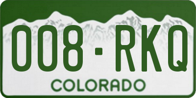 CO license plate 008RKQ