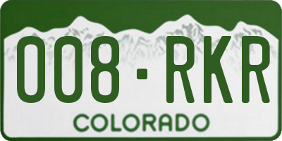 CO license plate 008RKR
