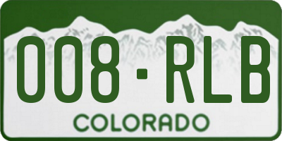 CO license plate 008RLB