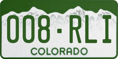 CO license plate 008RLI