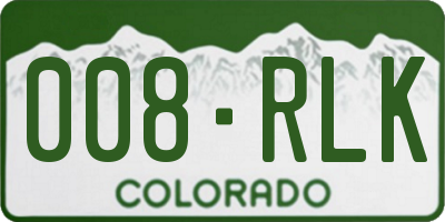 CO license plate 008RLK