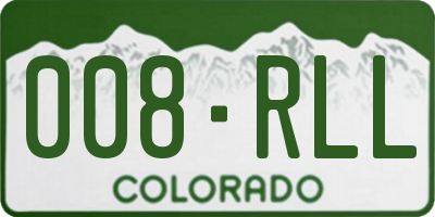 CO license plate 008RLL