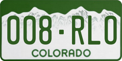 CO license plate 008RLO