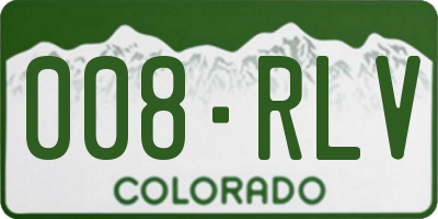 CO license plate 008RLV