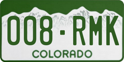 CO license plate 008RMK