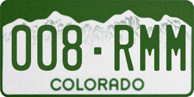 CO license plate 008RMM