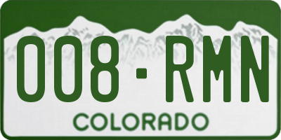 CO license plate 008RMN
