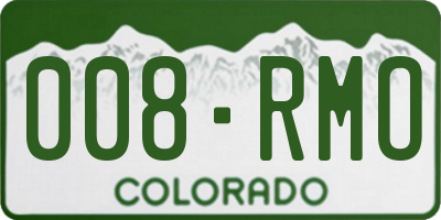 CO license plate 008RMO