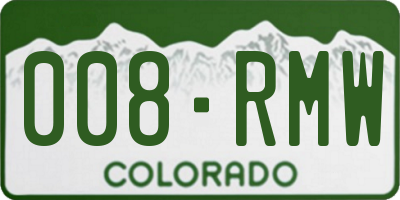 CO license plate 008RMW