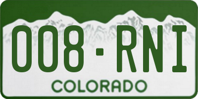 CO license plate 008RNI